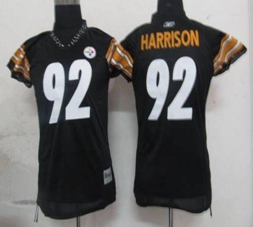 Steelers #92 James Harrison Black Women's Field Flirt Stitched NFL Jersey